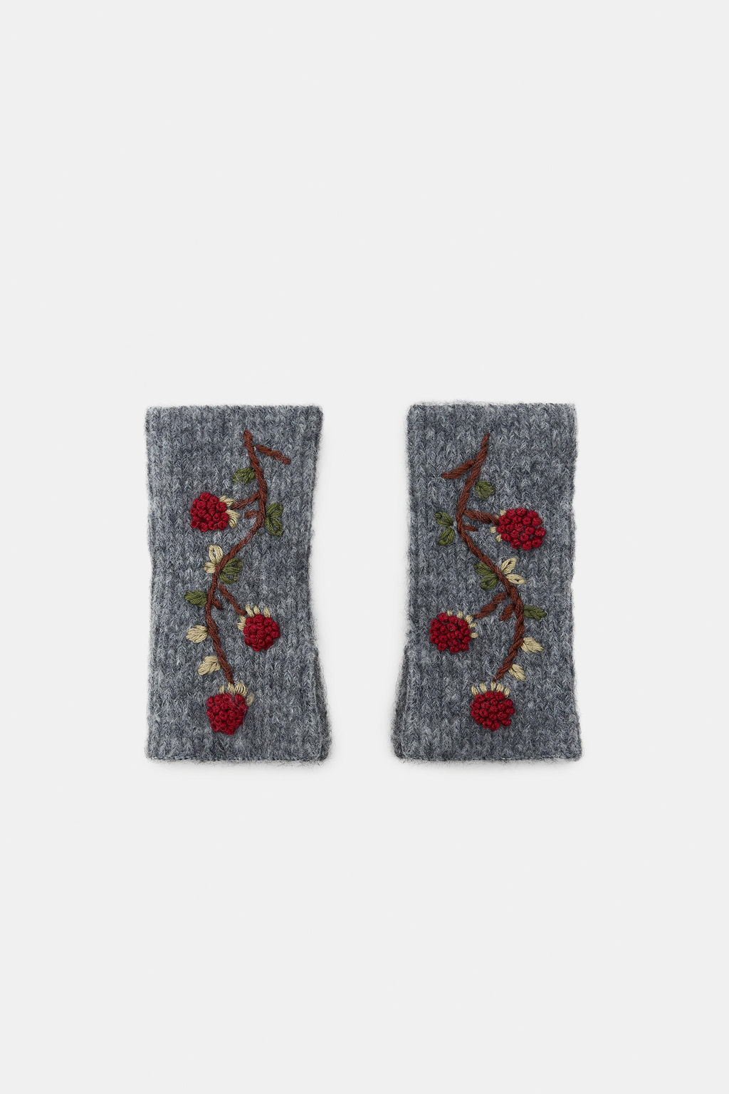 KNIT MITTENS WITH FLORAL EMBROIDERY - Zara фото 3