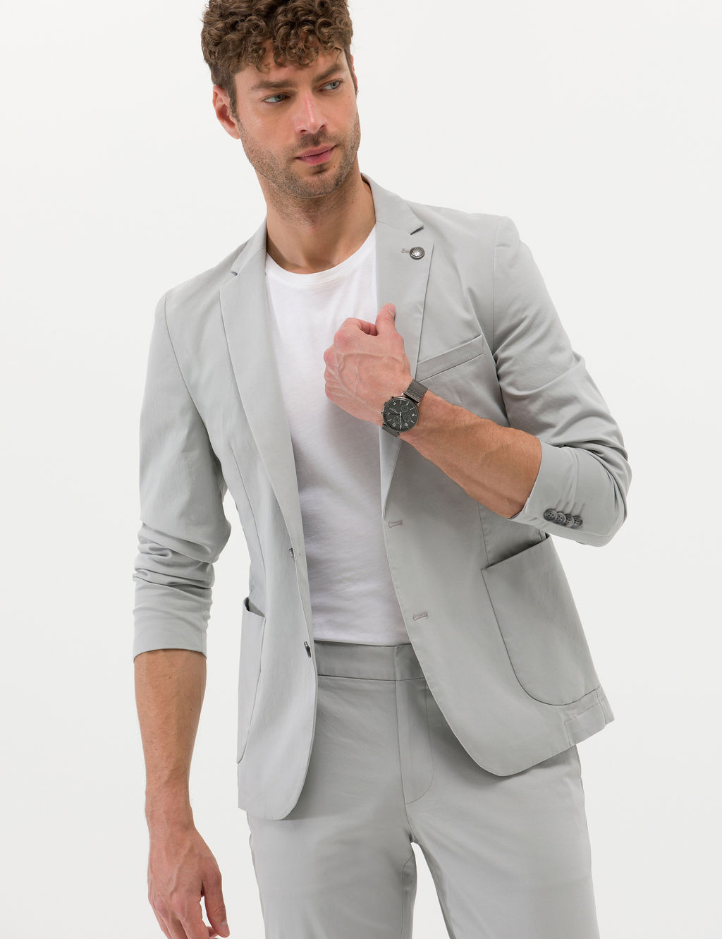 Gri Ekstra Slim Fit Spor Tak_m Elbise