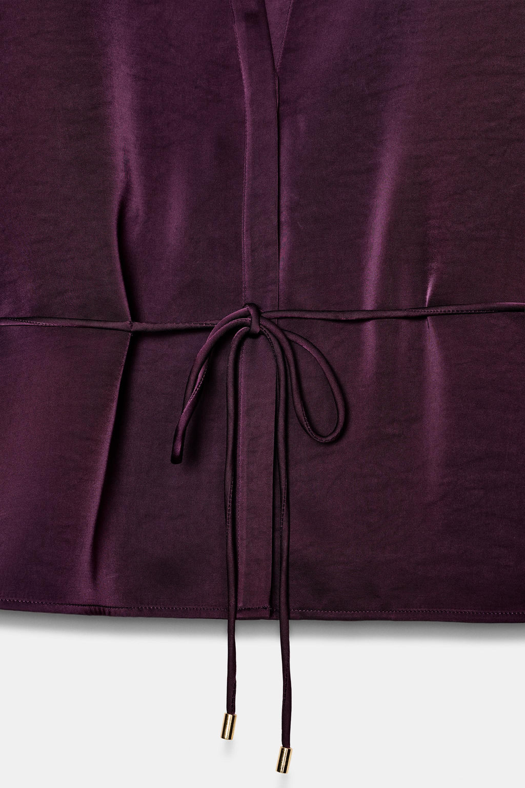 SATIN BLOUSE WITH THIN BELT - Zara фото 8