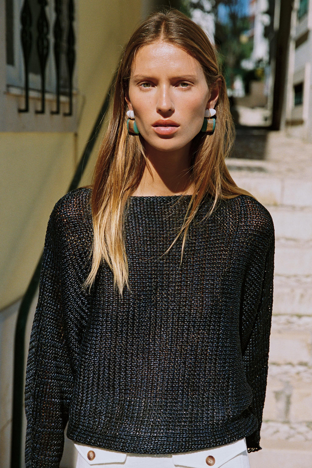 PENDIENTES DOBLES PIEDRAS RESINA / Dorado - Zara фото 2