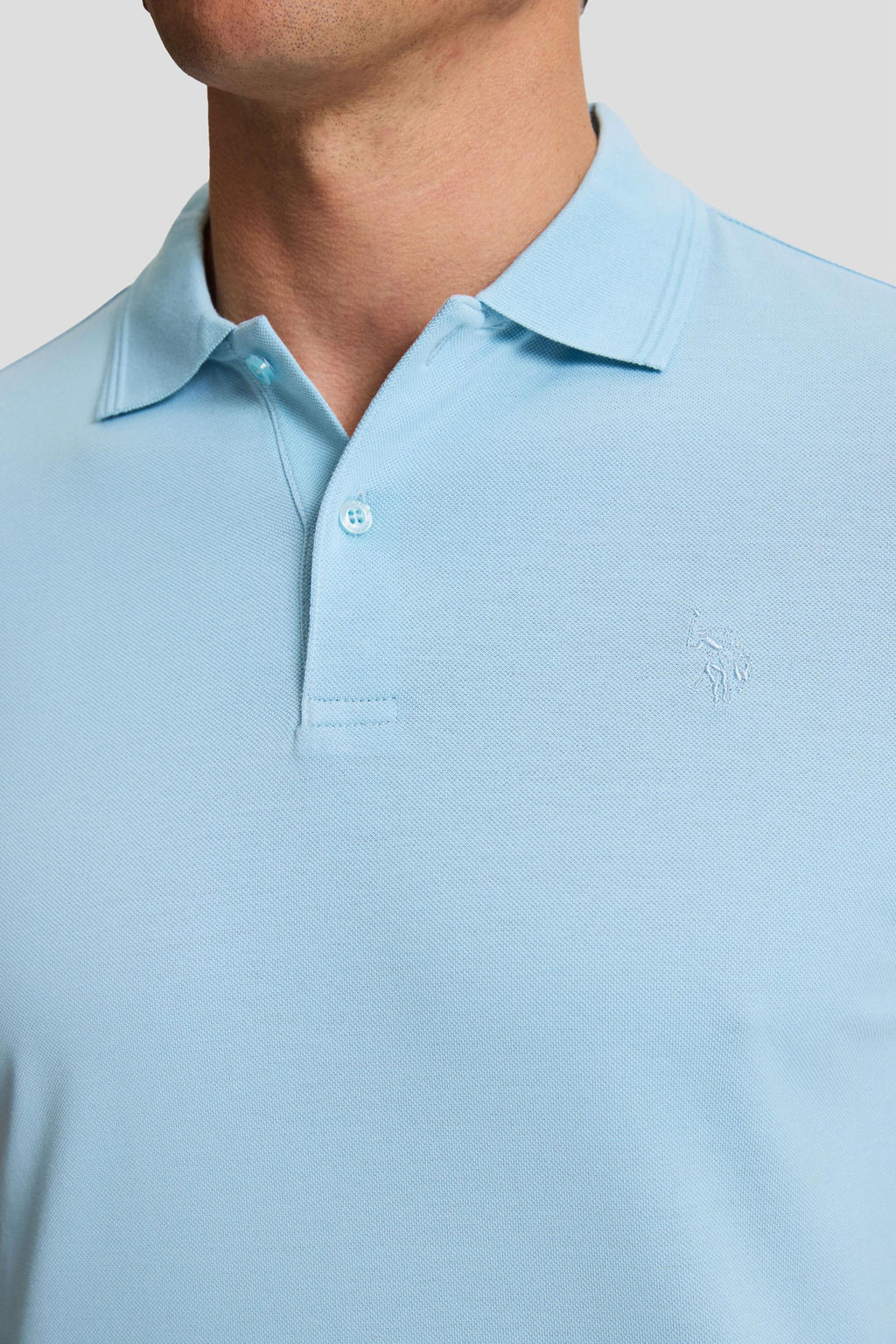 Erkek Mavi Regular Fit Polo Yaka Basic Ti__rt
