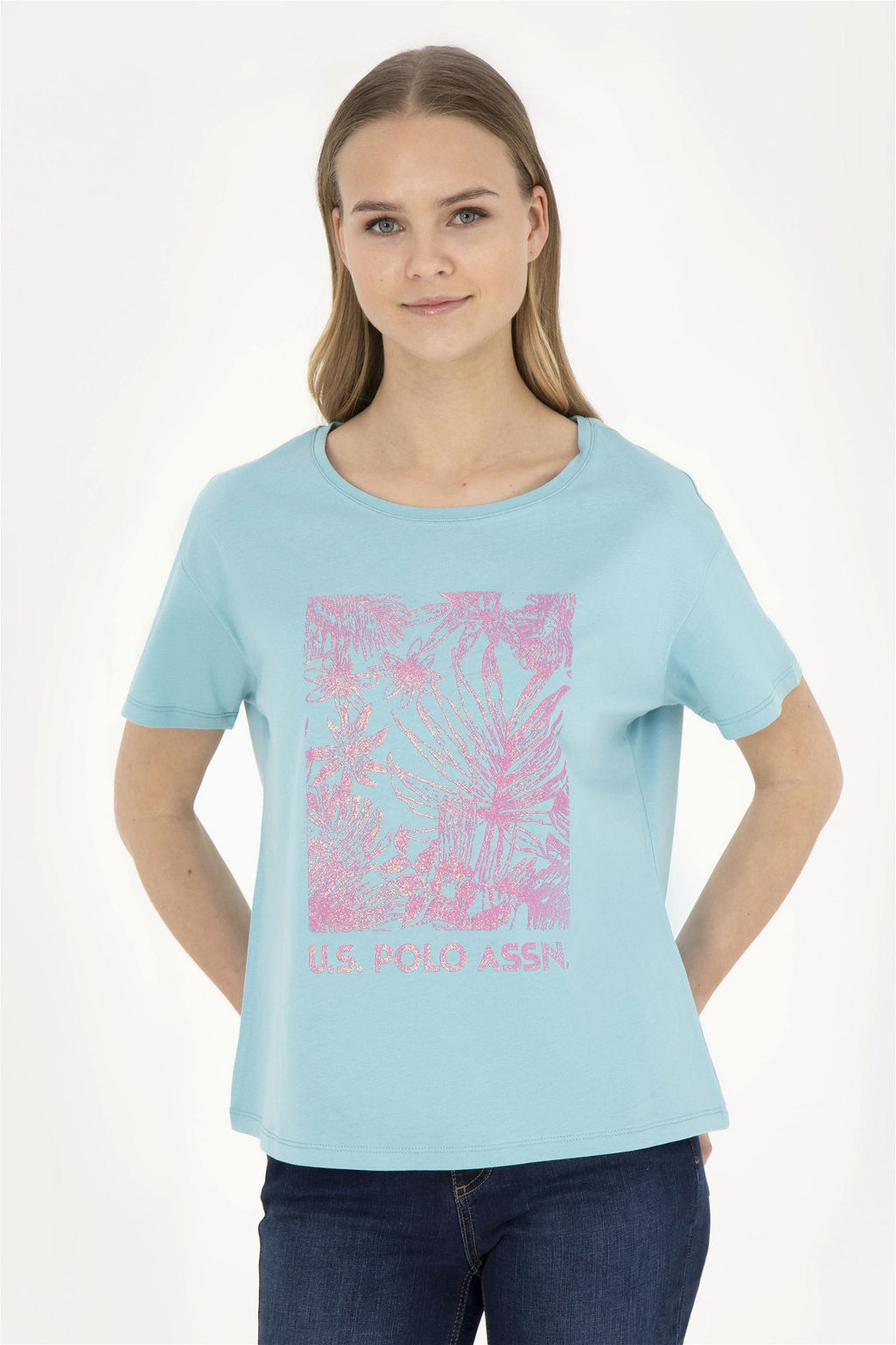 Женская мятная футболка - U.s. polo assn фото 2