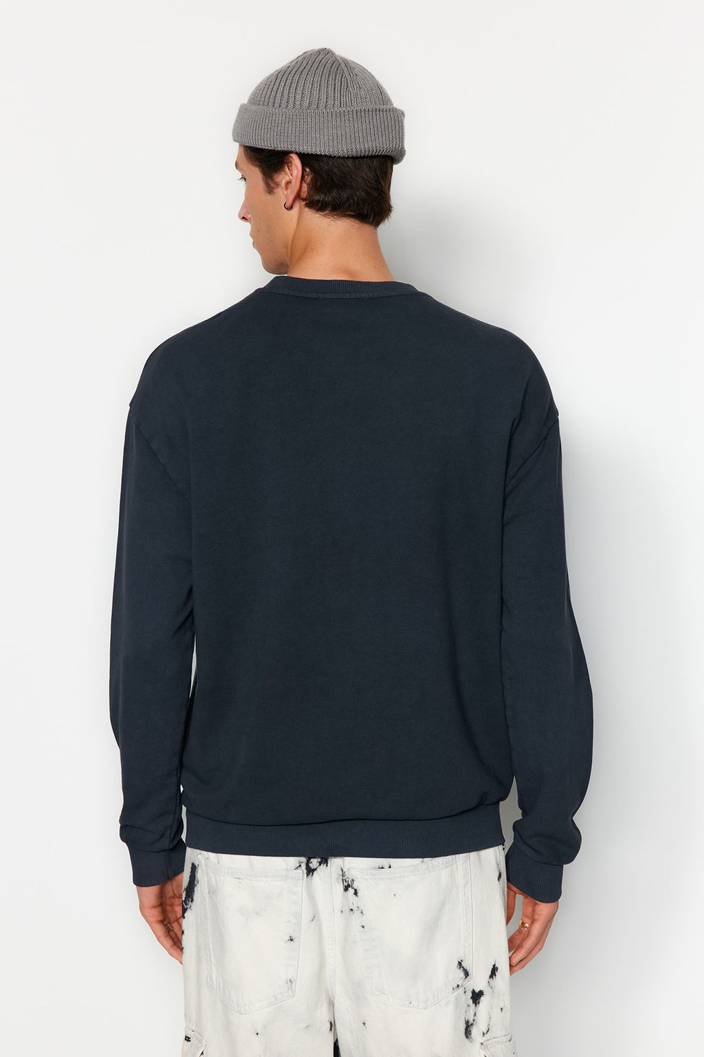TRENDYOL MAN Yesil %100 Pamuk Premium Oversize/Genis Kesim Eskitme/Soluk Efektli Sweatshirt TMNAW24SW00021 - Trendyolmilla фото 5