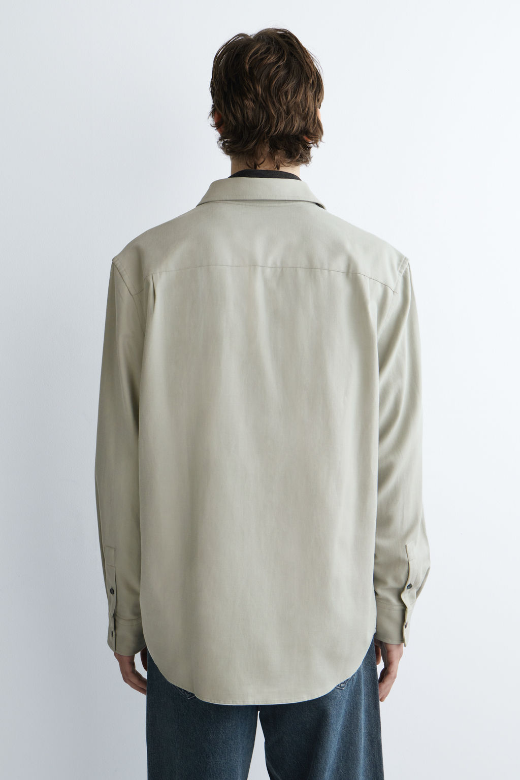CAMISA MEZCLA DE ALGOD?N CEPILLADO RELAXED FIT - H&m фото 7