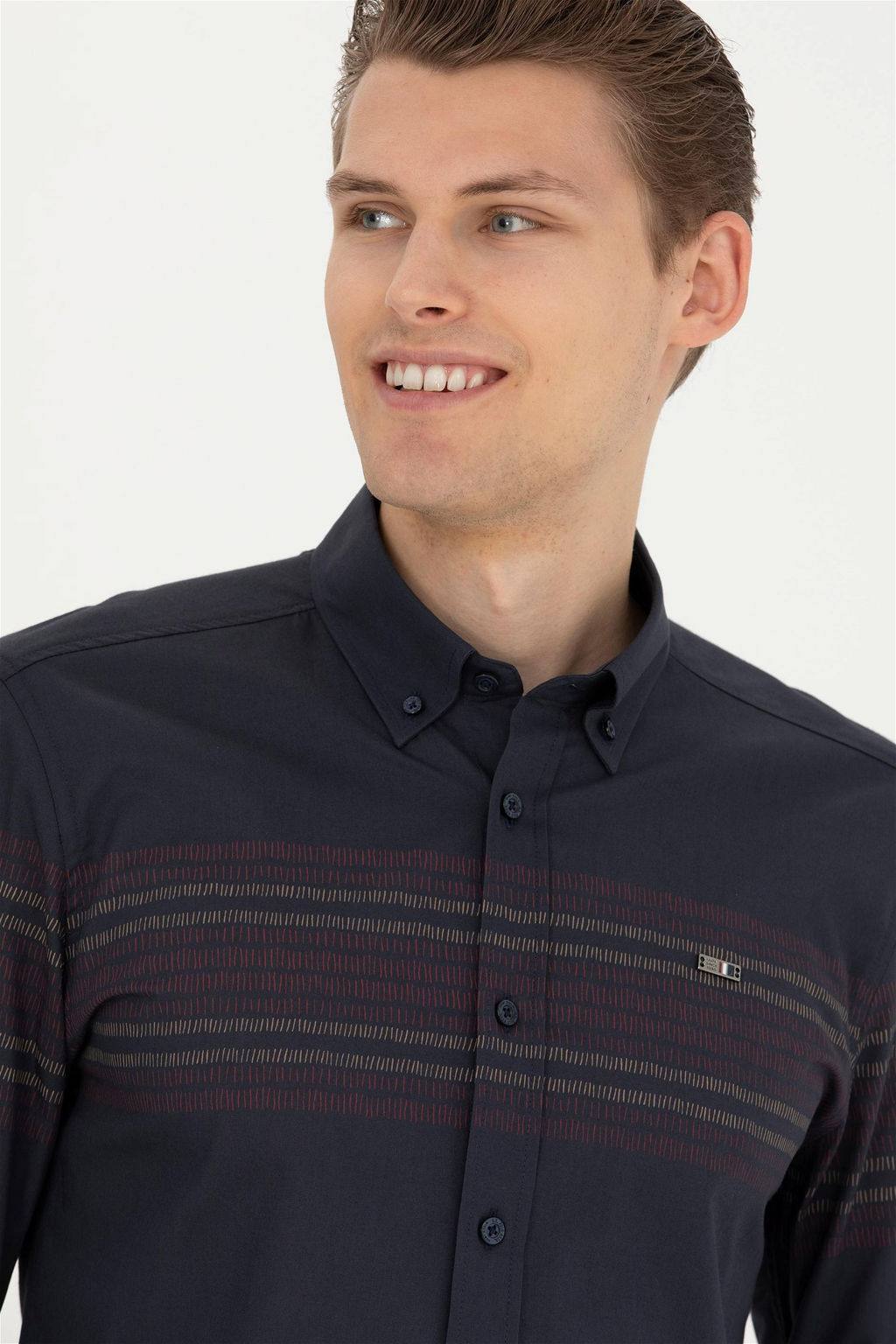 Мужская темно-синяя рубашка с длинным рукавом - U.s. polo assn фото 2