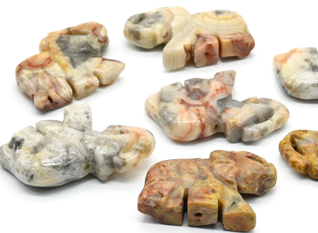 Бусины из агата крейзи Слоник 35*25мм, 1 шт Радуга камня