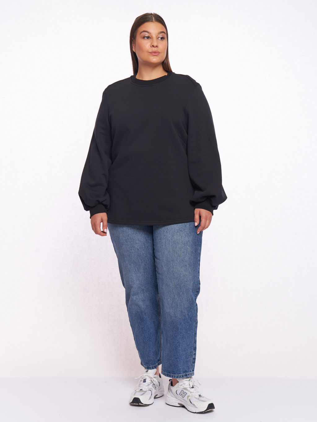 Джемпер с объемными рукавами буфами LN01561BLK01 - Артесса фото 9