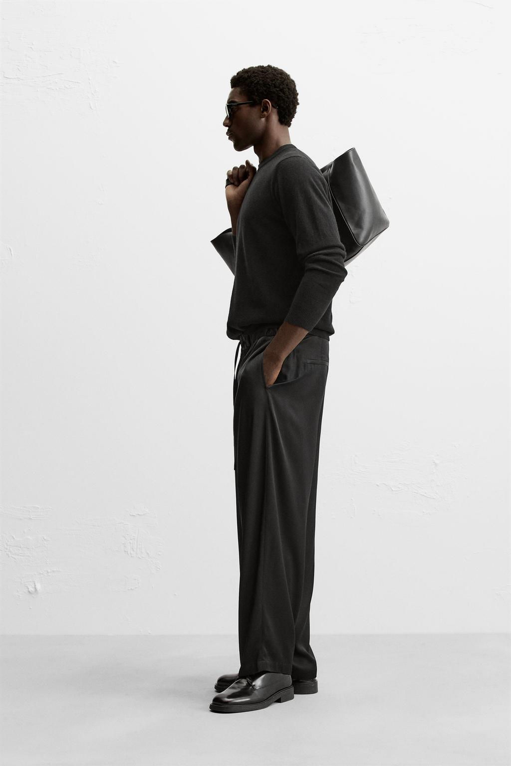 RELAXED FIT SATIN TROUSERS - Zara фото 4
