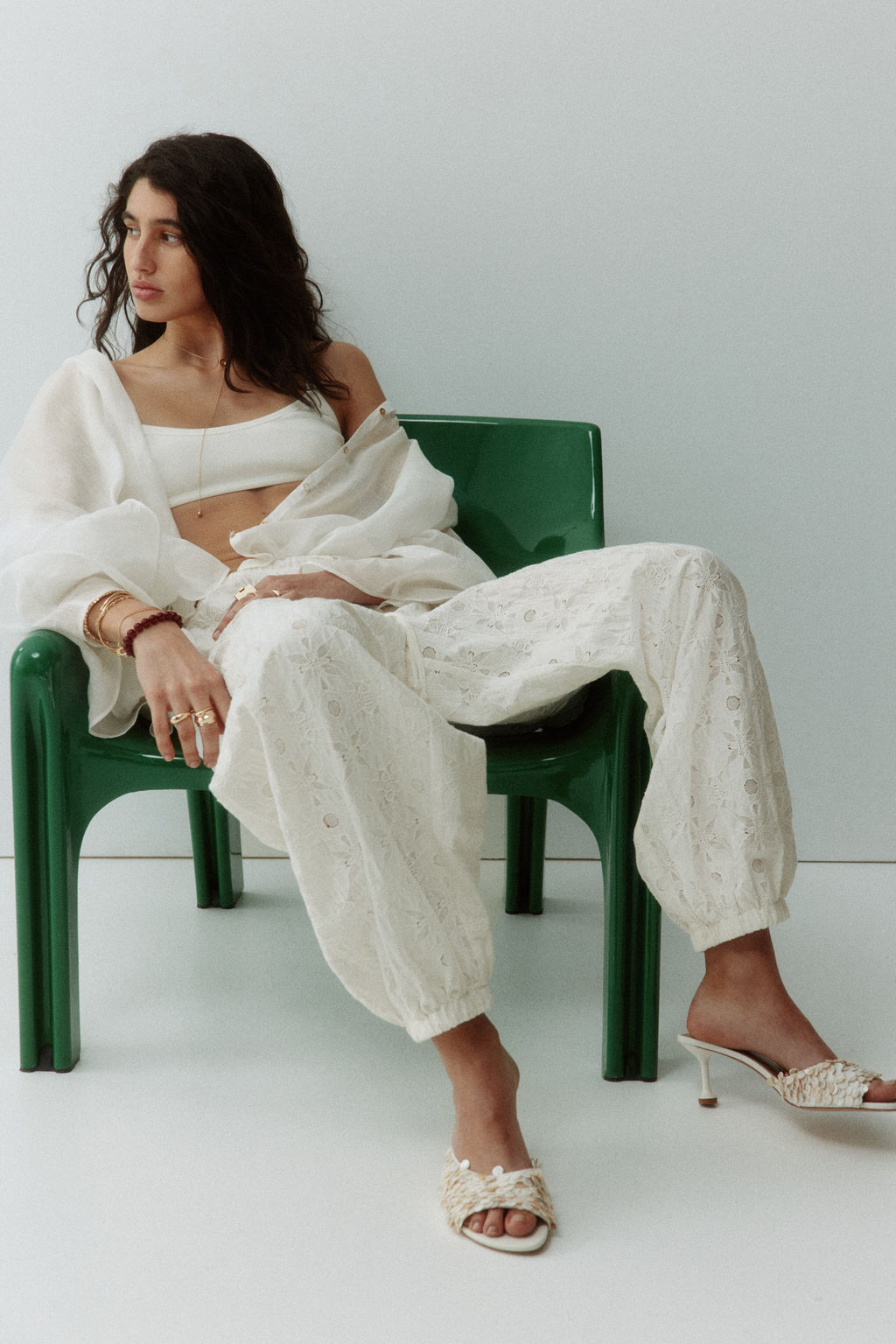 Pantal?n efecto encaje con cord?n de ajuste - H&m фото 2