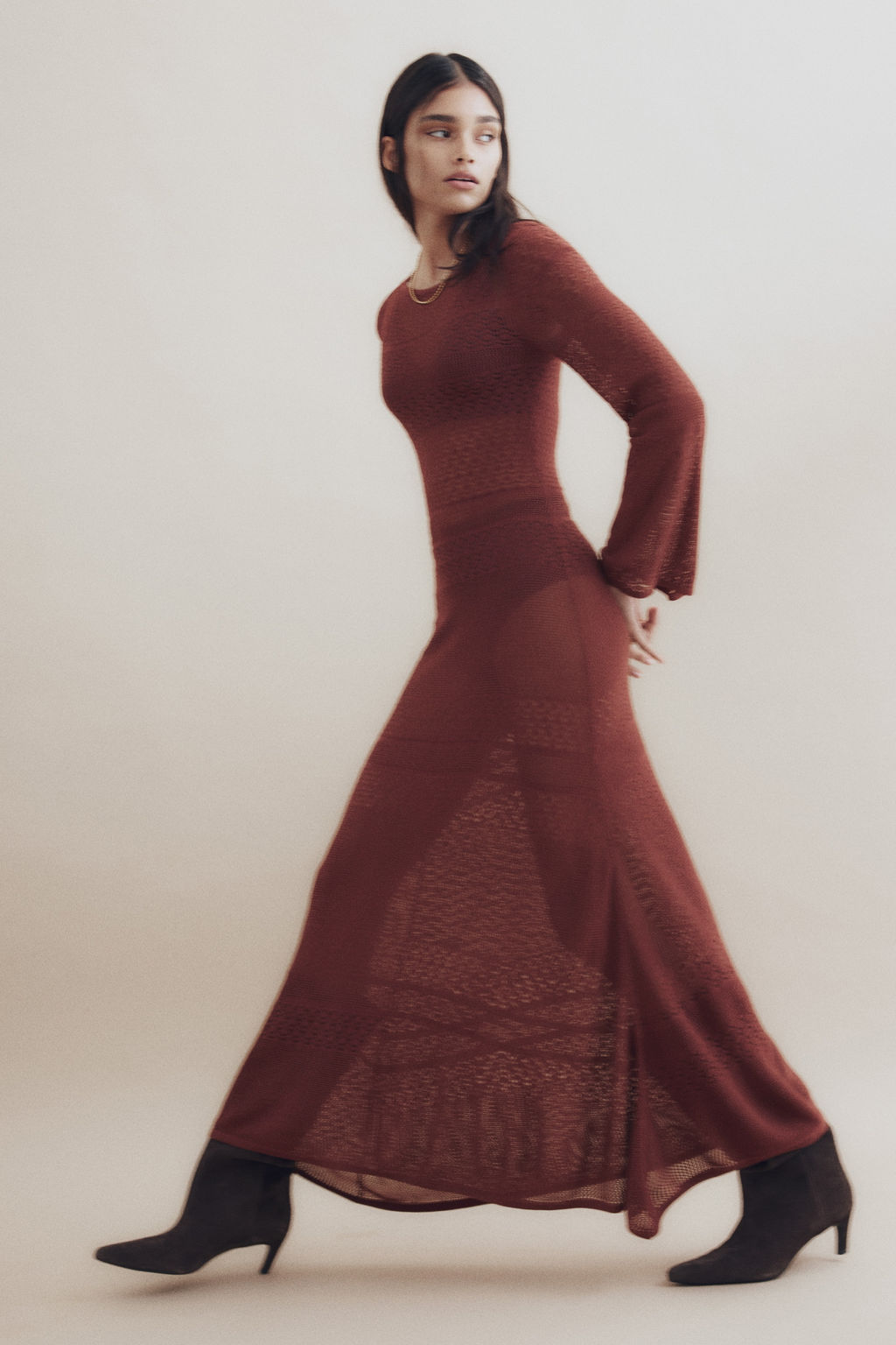 Maxivestido en punto pointelle - H&m фото 3