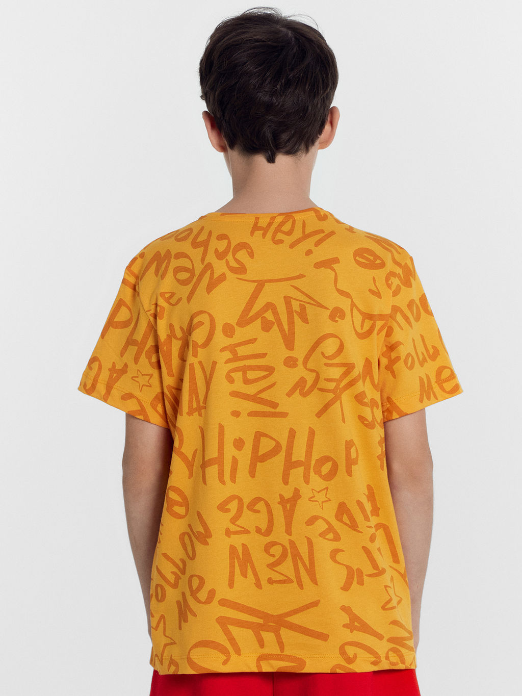 Футболка для мальчиков оранжевая с граффити - Mark formelle фото 4