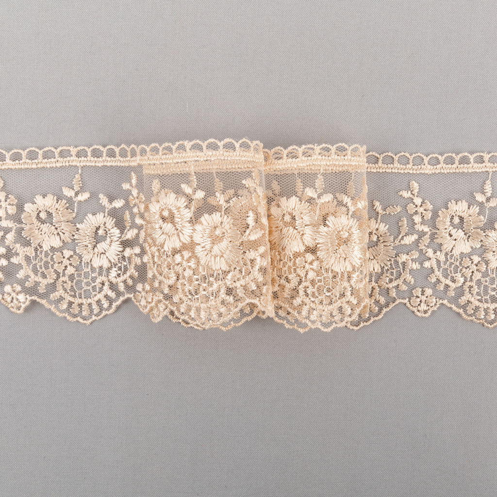 Кружево Gamma сетка 64 мм GKM-6401 в пакете 10 м  0.2 Турция TL005BE бежевый