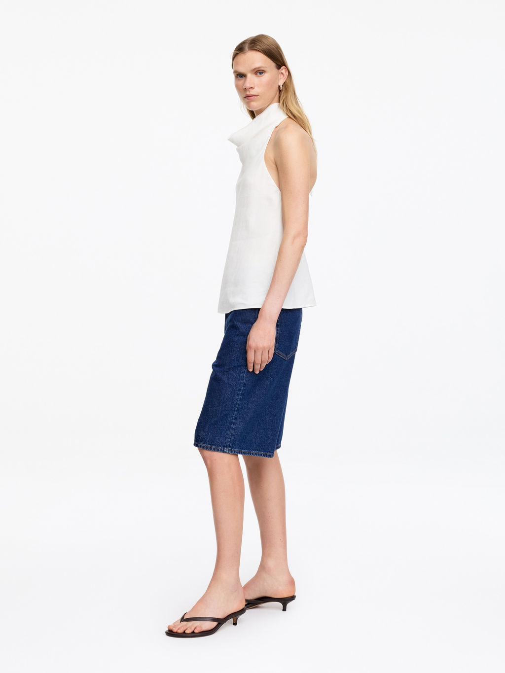 Top de cuello halter en mezcla de lino - H&m фото 5