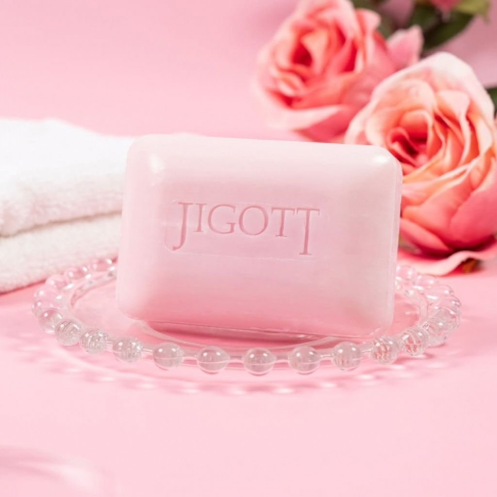 Jigott Мыло-скраб для лица и тела с экстрактом розы / Rose Scrub Soap, 150 г