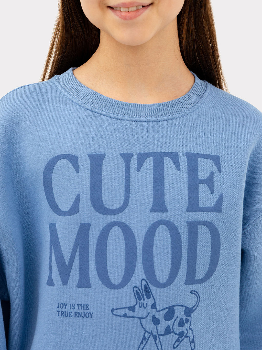Джемпер для девочек светло-синий с печатью - Mark formelle фото 4