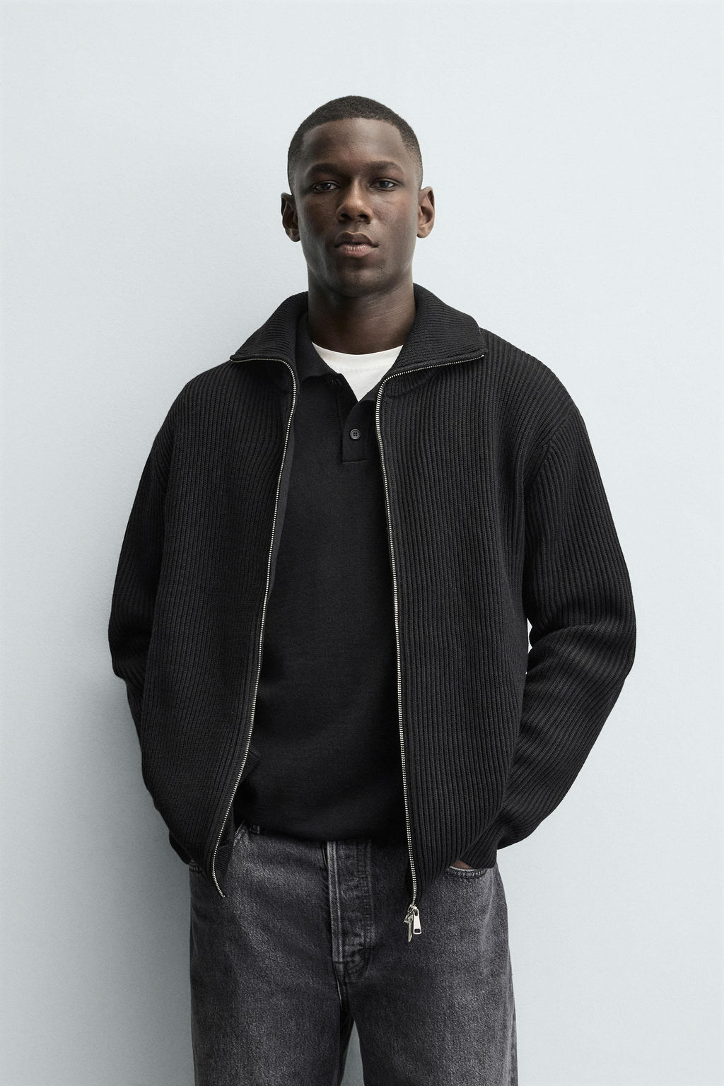 PURL KNIT CARDIGAN WITH ZIP - Zara фото 2