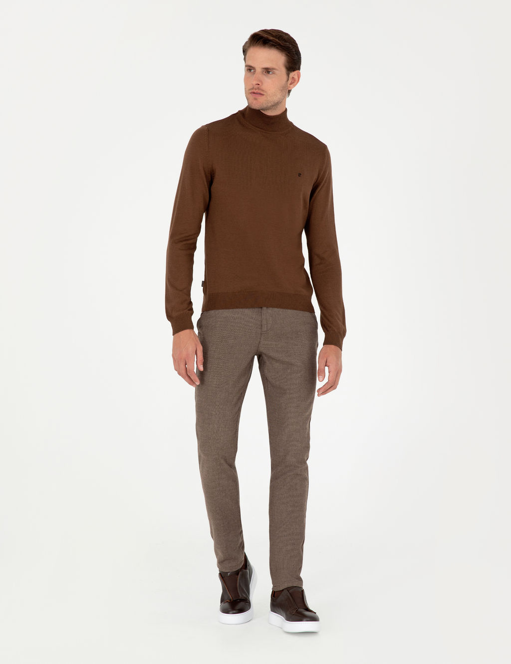 Kahverengi Slim Fit Kanvas Pantolon