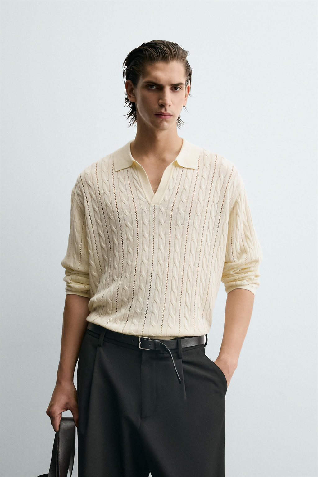 BRAIDED TEXTURE POLO SHIRT - Zara фото 2