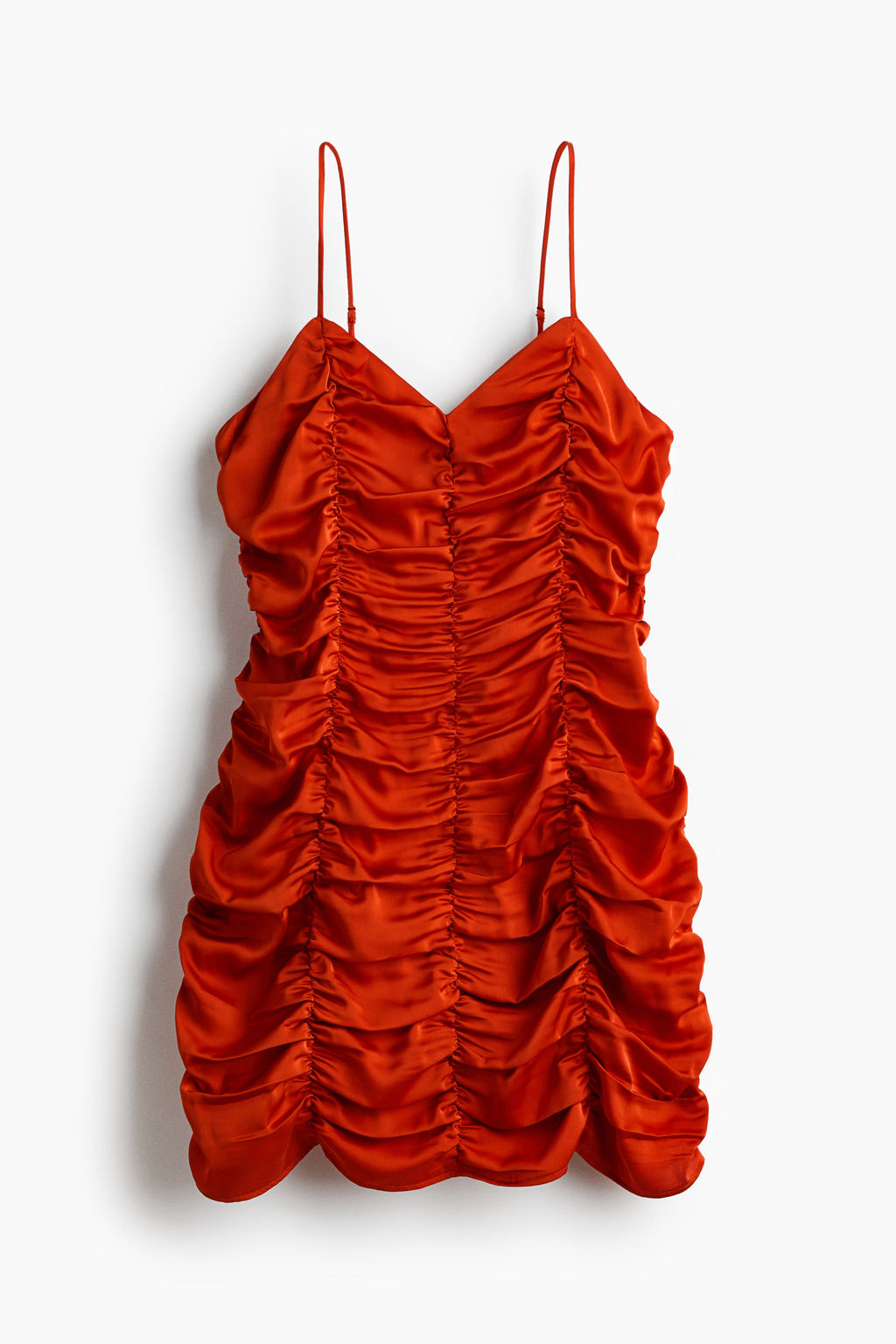 Vestido fruncido de sat?n