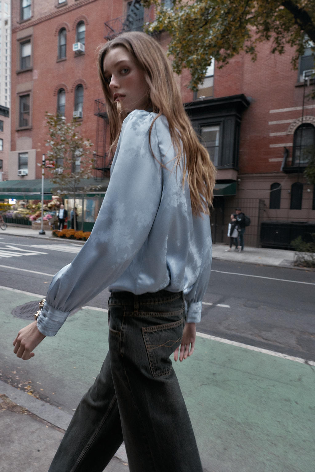 SATIN-FINISH JACQUARD SHIRT WITH BOW - Zara фото 6