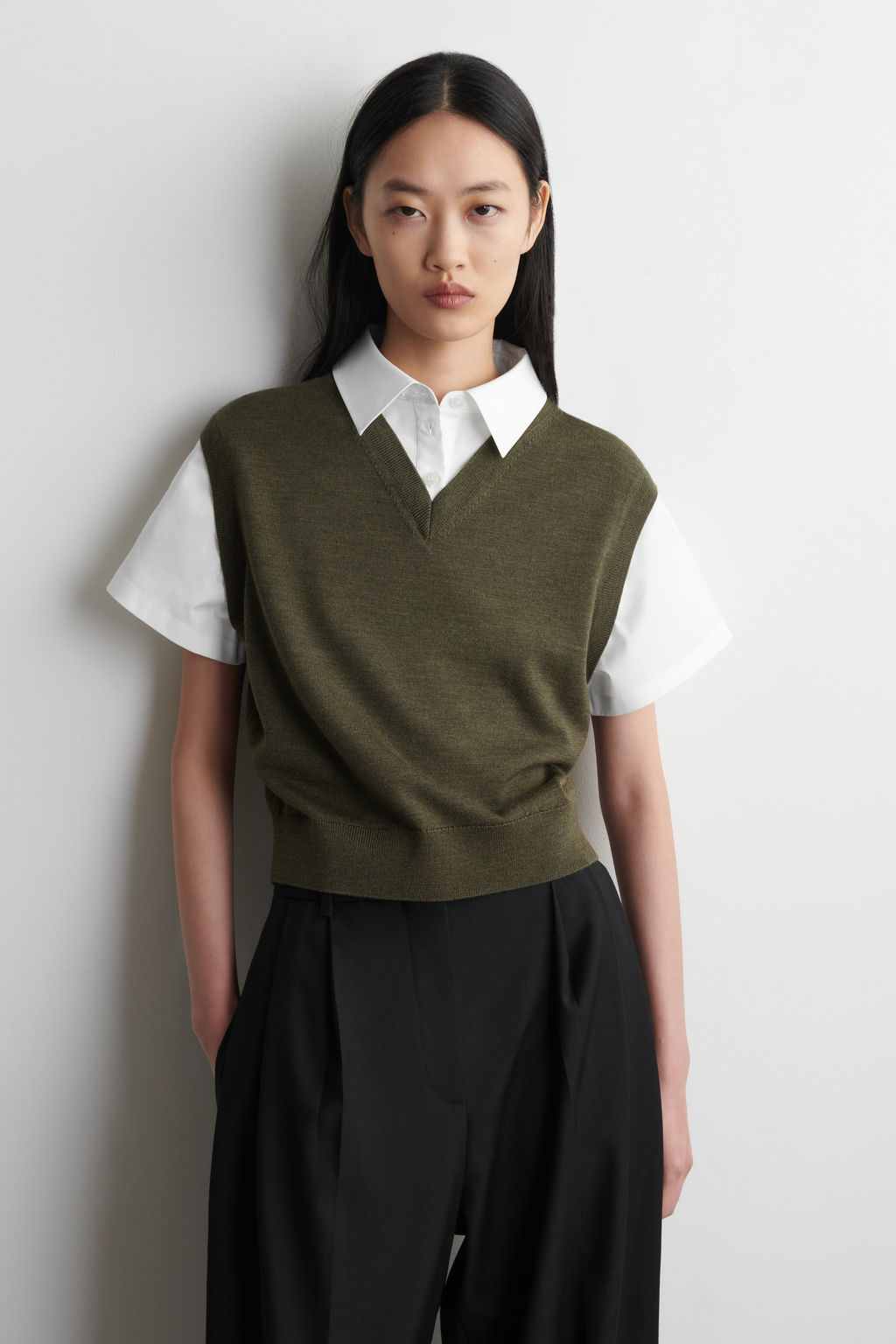 CHALECO DE LANA MERINO CON CAMISA - H&m фото 2