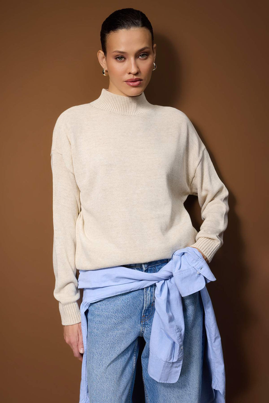 Siyah-Ekru Basic Ikili Paket Triko Kazak TWOAW26KZ00232 - Trendyolmilla фото 12