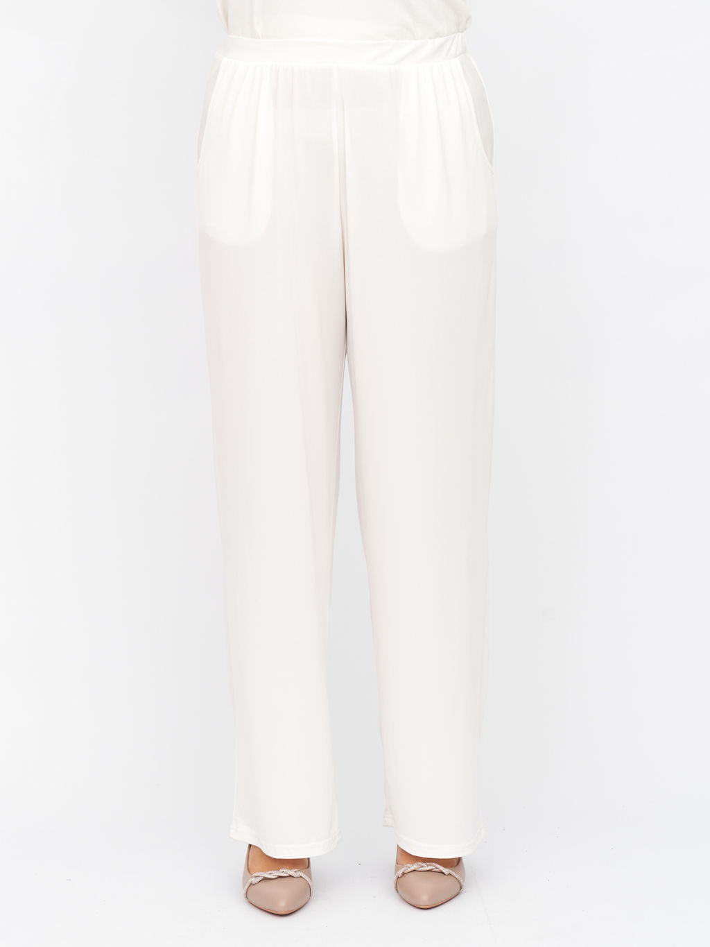 Брюки из холодного трикотажа TBB02107WHT02 - Артесса фото 7