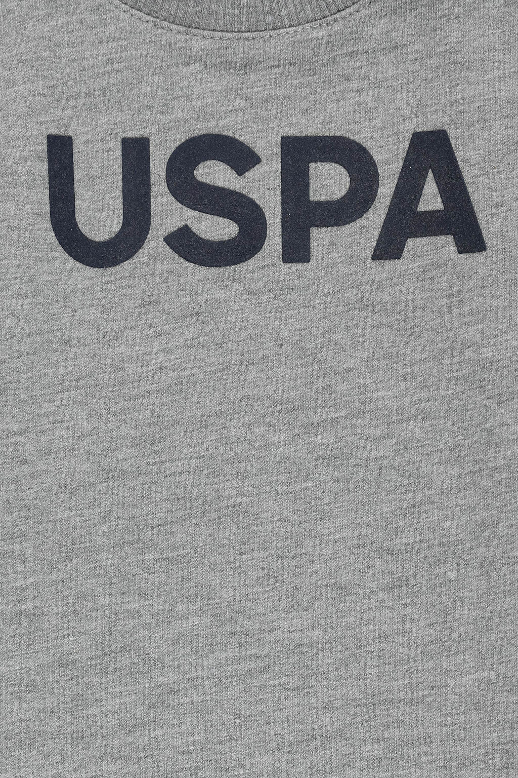 Erkek Bebek Gri Melanj Bisiklet Yaka Basic Sweatshirt