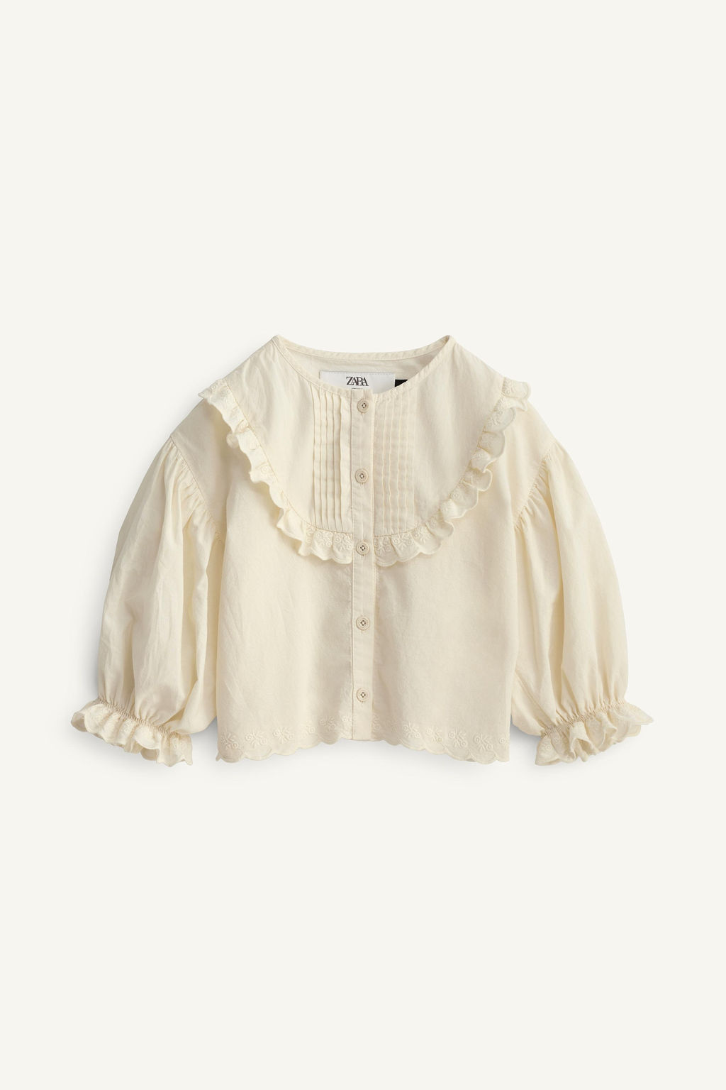 CAMISA VOLANTES FLORES BORDADAS LIMITED EDITION / Crudo - Zara фото 6