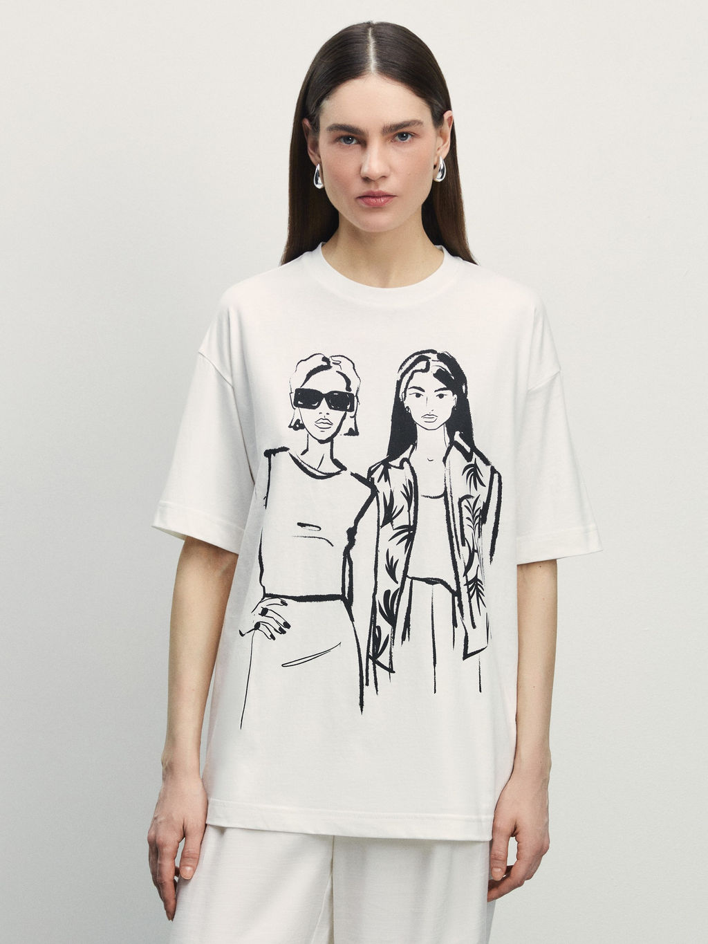 Футболка оверсайз с принтом / Zarina  фото 3