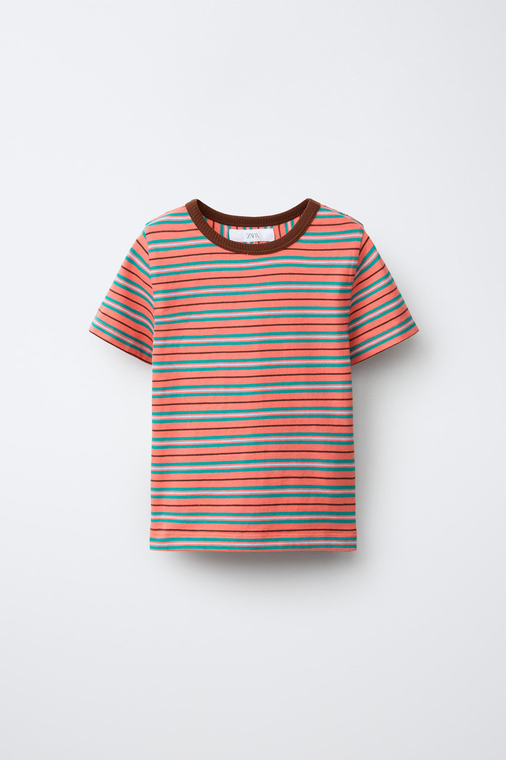 CAMISETA RAYAS / Coral