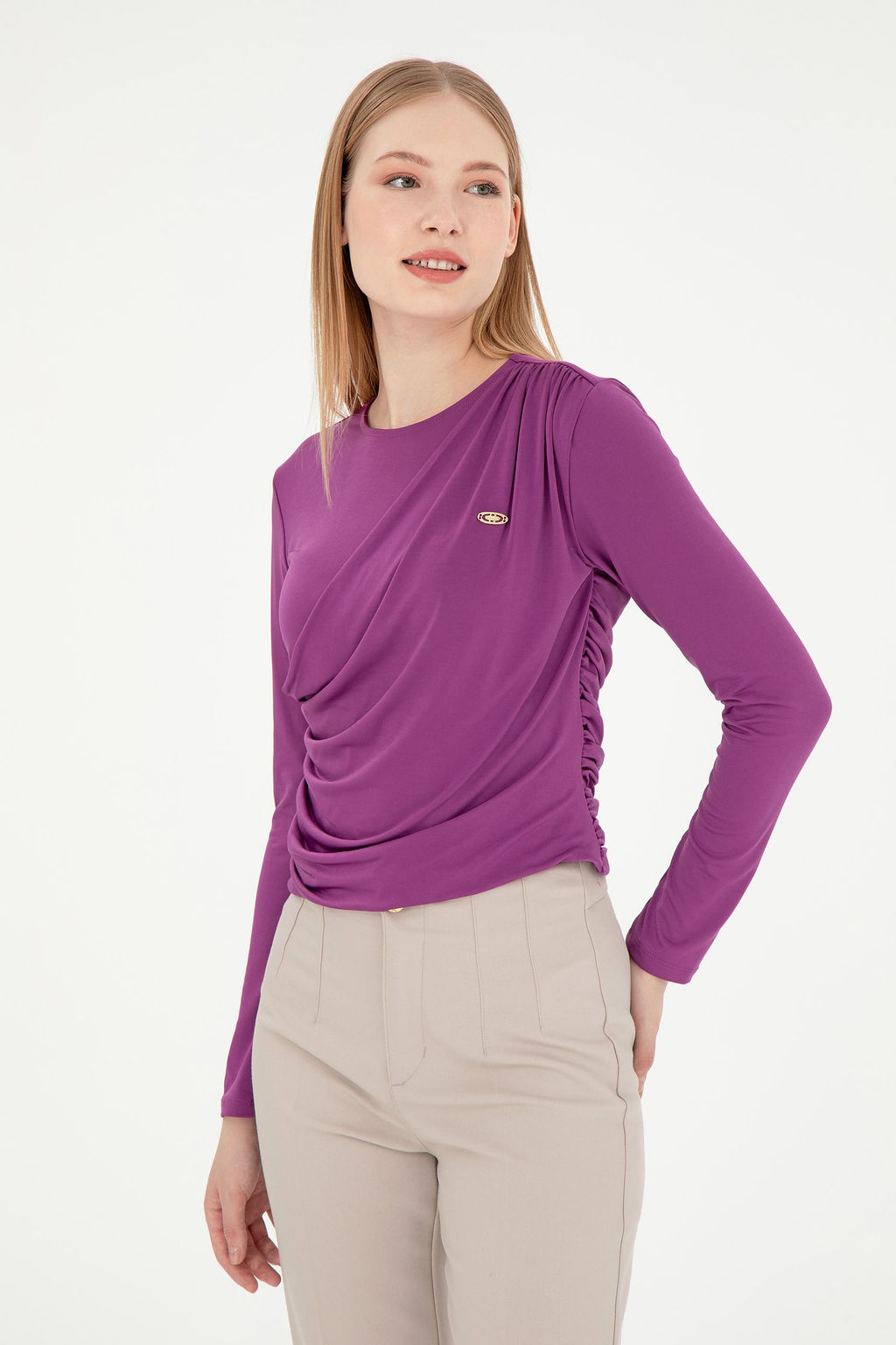 Женский фиолетовый свитшот Неожиданная скидка в корзине - U.s. polo assn фото 3