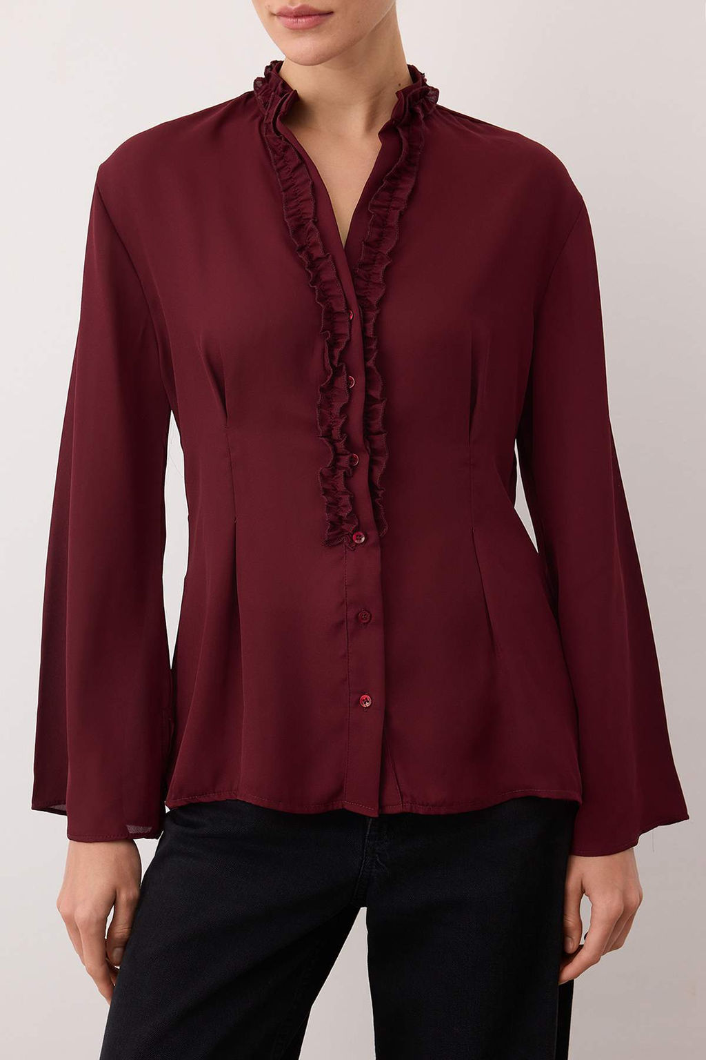 Beyaz Hakim Yaka F?rf?r Detayl? Boho Gomlek TWOAW26GO00023 - Trendyolmilla фото 11