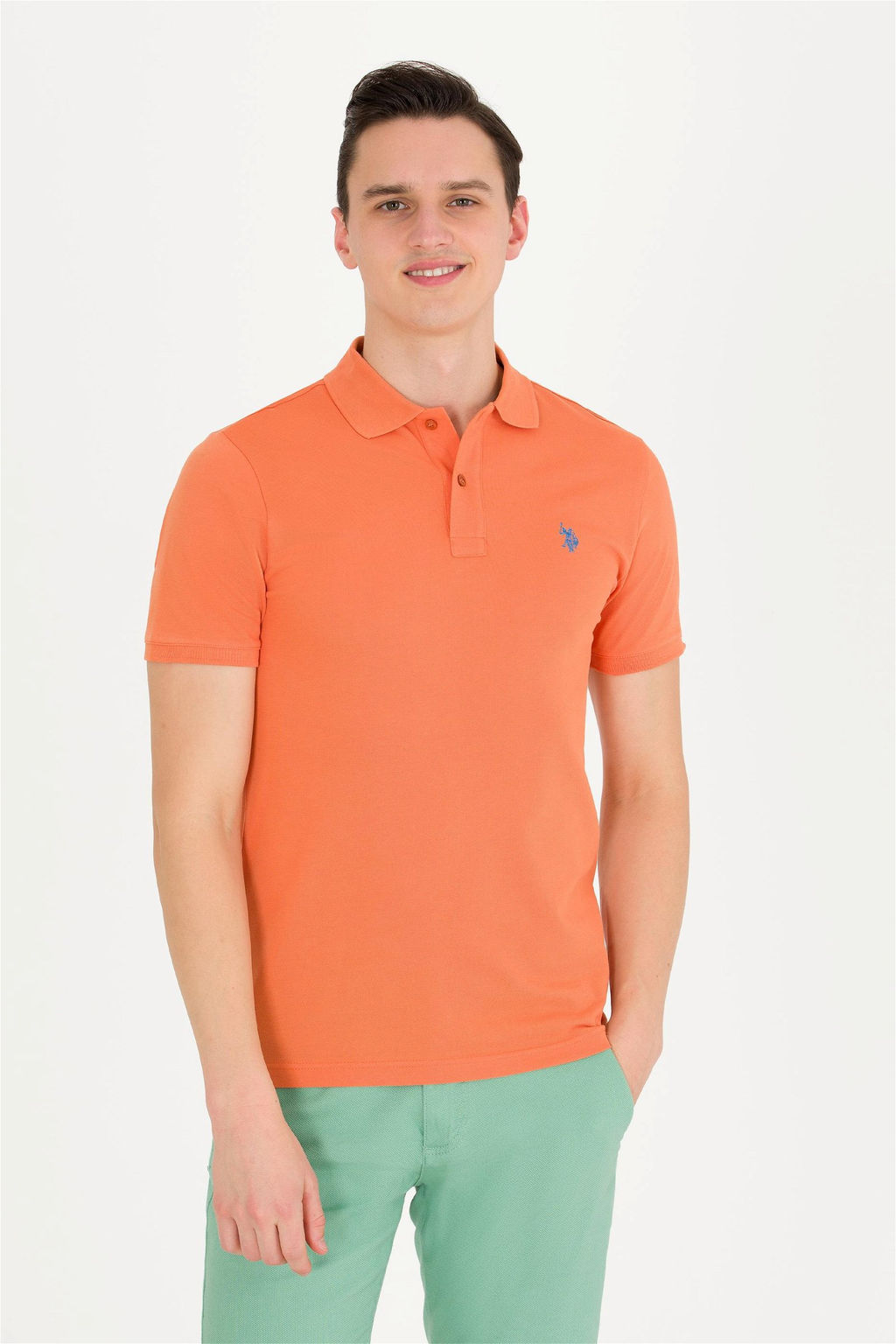 U. S. Polo Assn Мужская базовая футболка с воротником поло и плиткой - U.s. polo assn фото 7