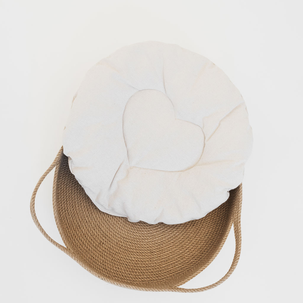 Корзина-лежанка для животных из джута d-40см с ушками - Уютности фото 3