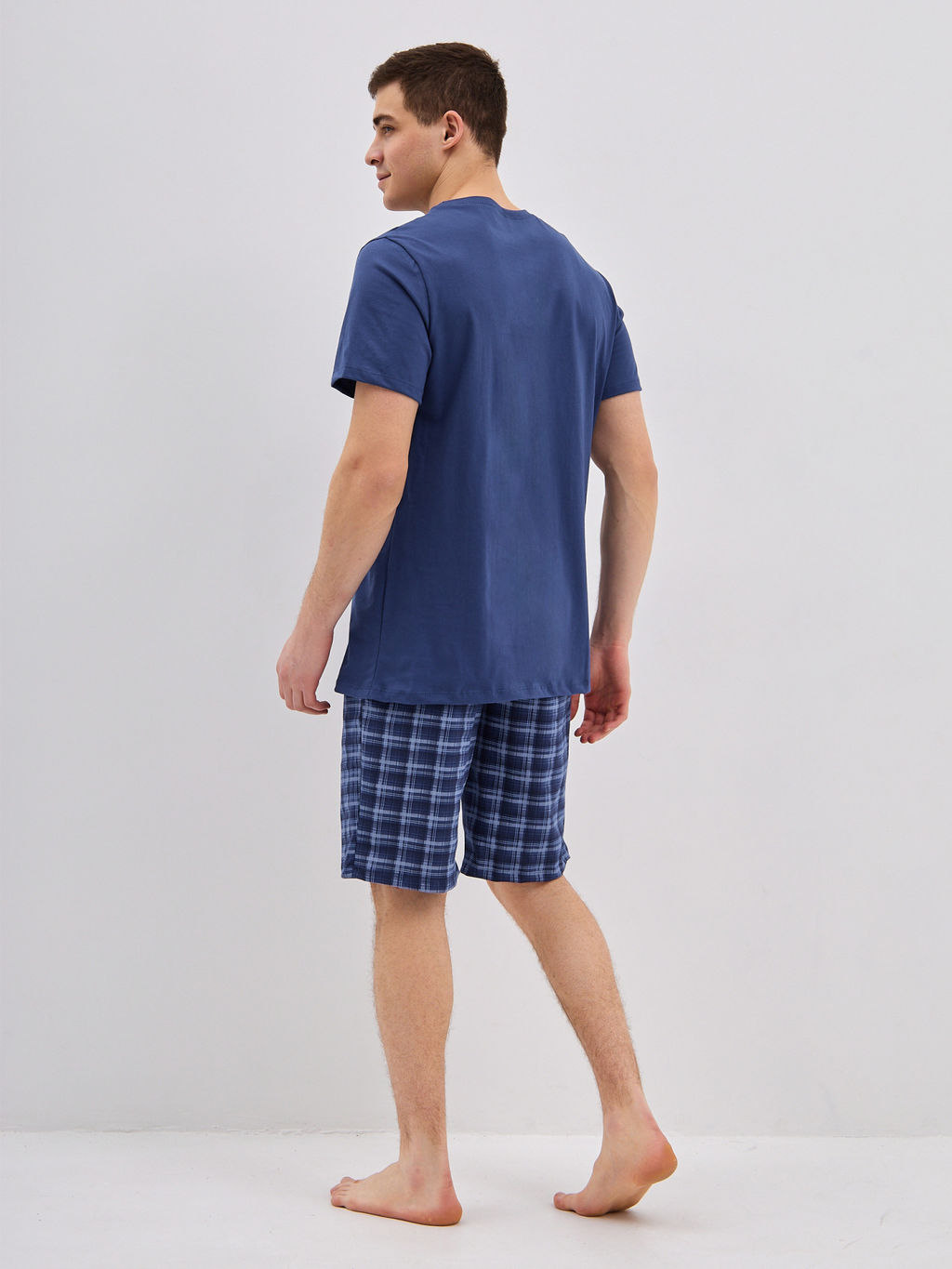 Пижама мужская кулирка с шортами ЧЕЛСИ ИНДИГО - Domtrik фото 7