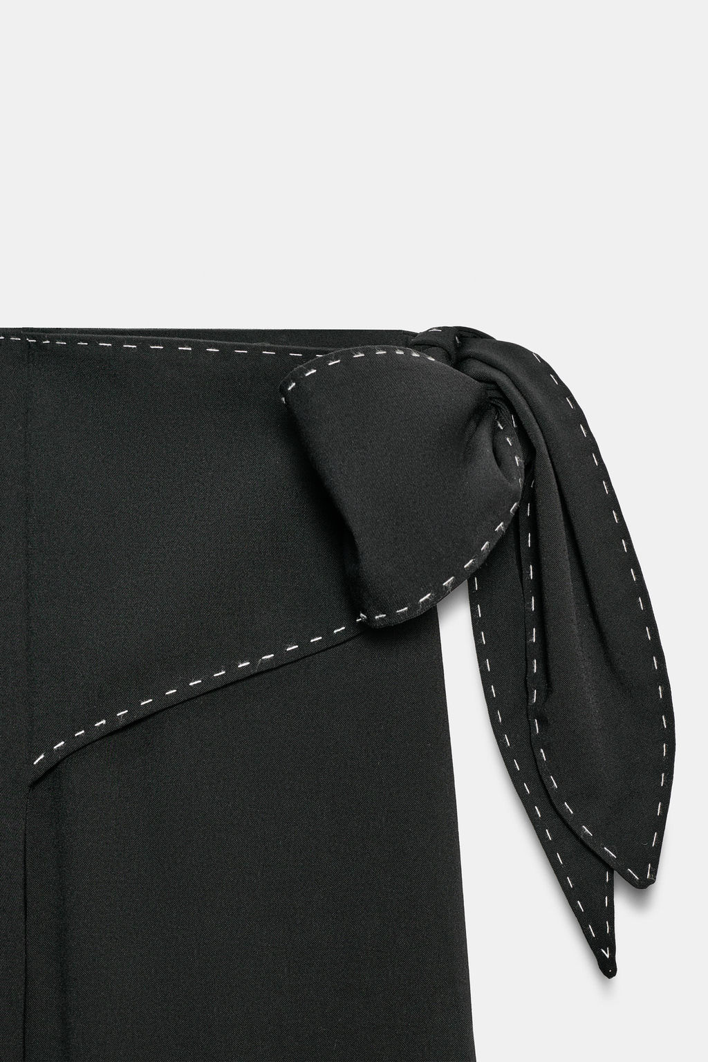 TROUSERS WITH TIE AND TOPSTITCHING - Zara фото 9