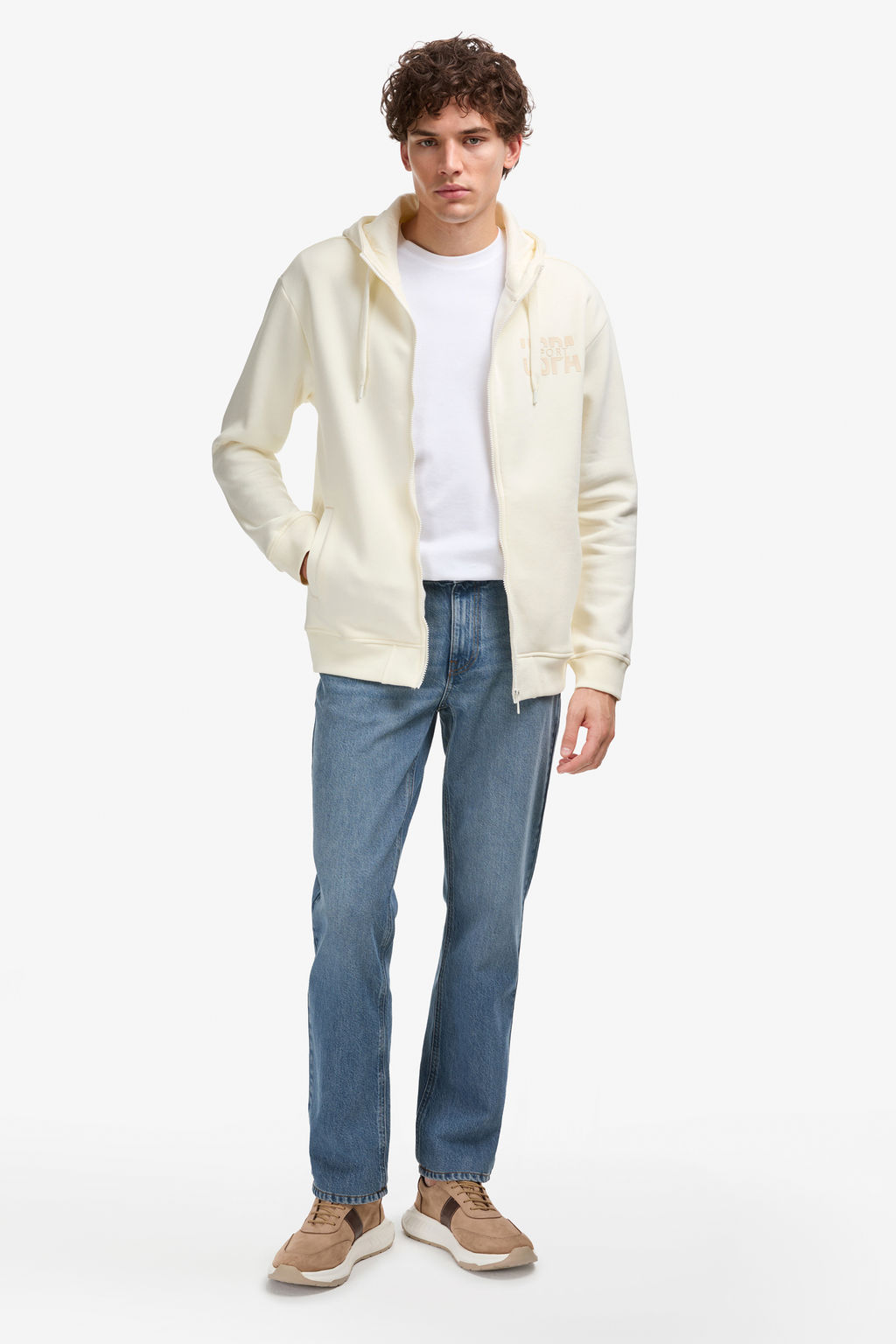 Erkek Comfort Fit FermuarlД KapГЕonlu Krem Гrme HДrka - U.s. polo assn фото 4