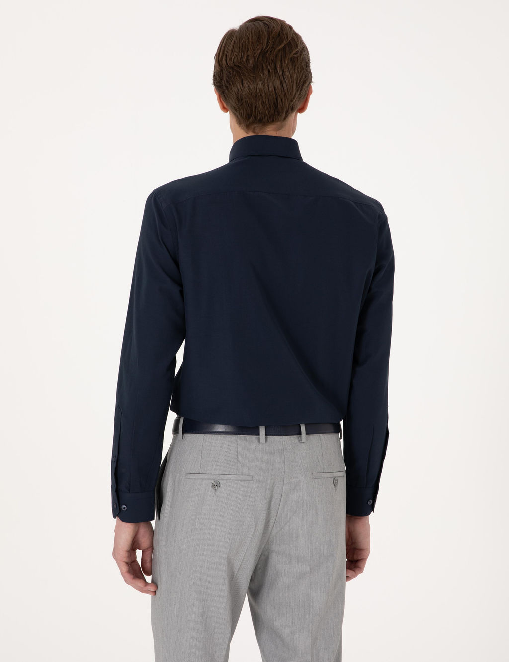 Lacivert Regular Fit Uzun Kollu Basic G_mlek