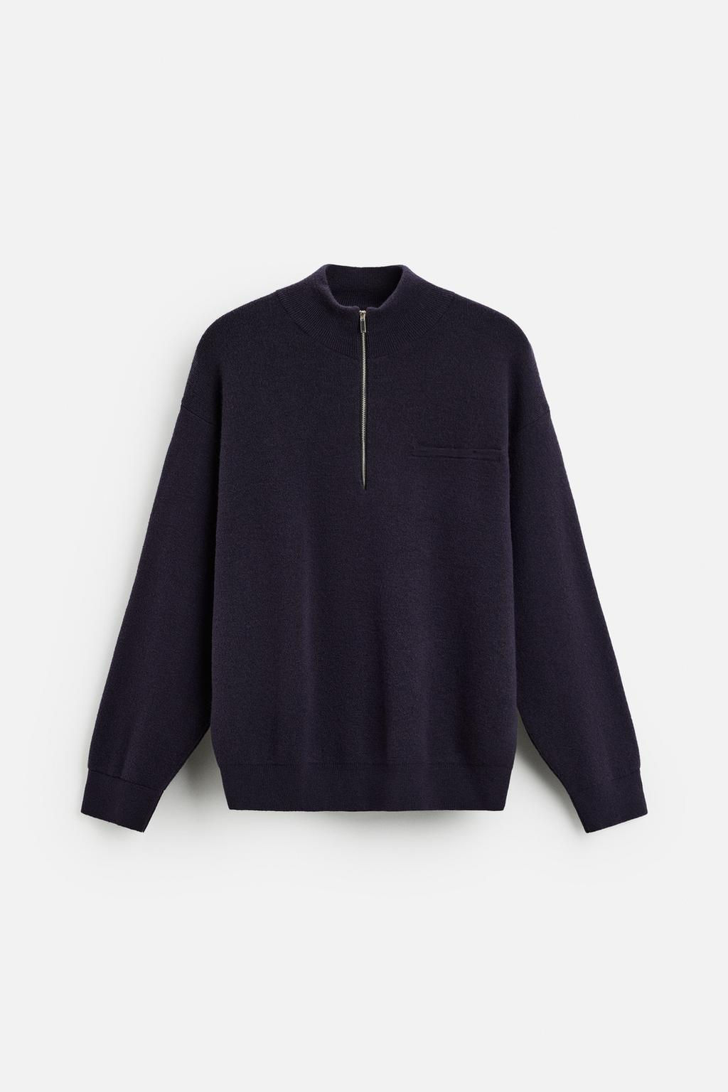 HIGH NECK QUARTER-ZIP SWEATER - Zara фото 15