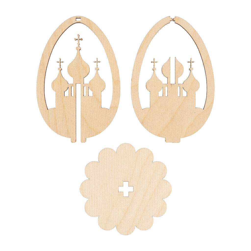 Заготовка для декорирования Mr. Carving КЛ-48 Заготовка на подставке фанера 6 х 6 х 8.6 см Яйцо Храм