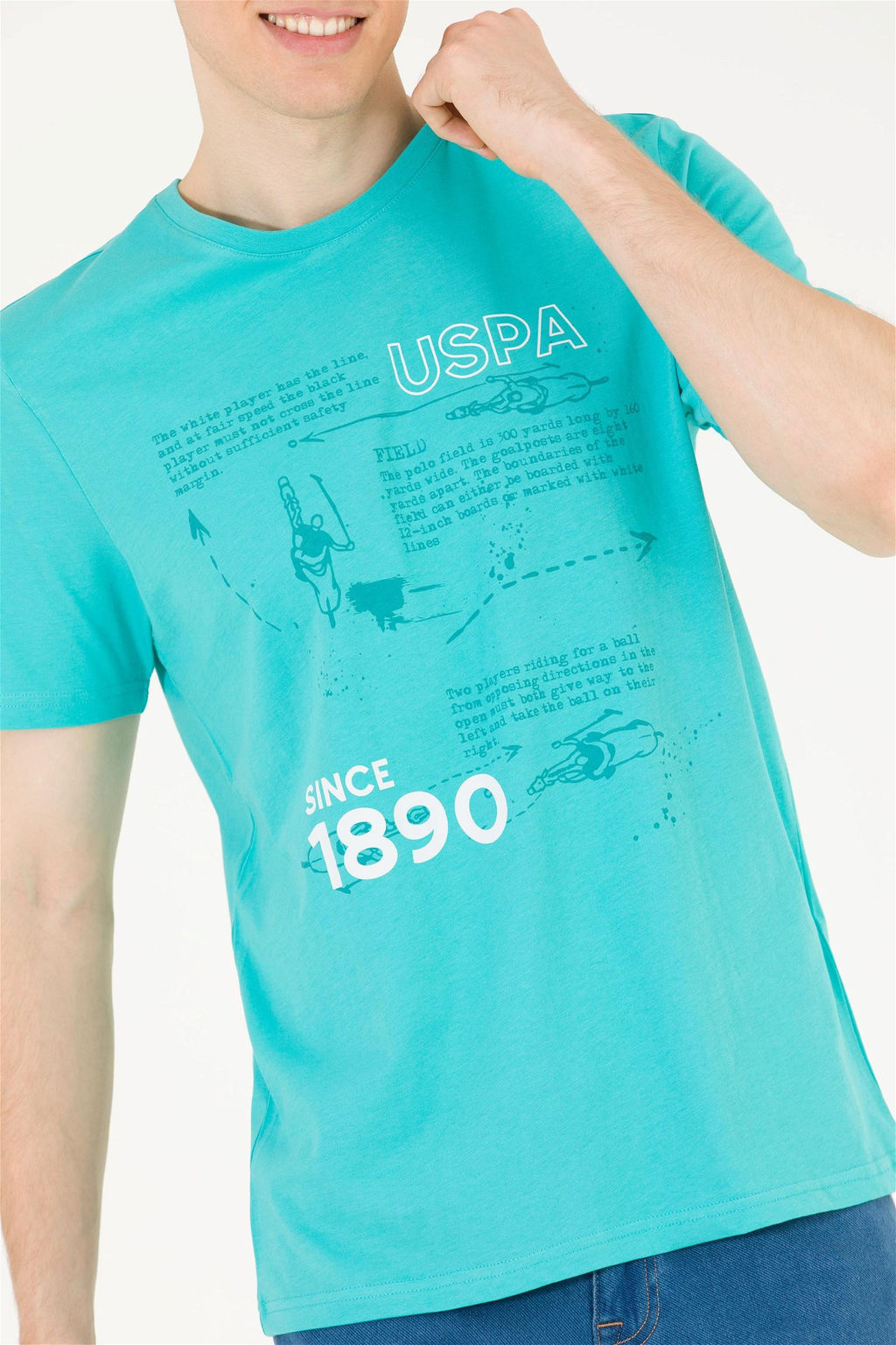 Мужская мятная футболка с круглым вырезом - U.s. polo assn фото 13