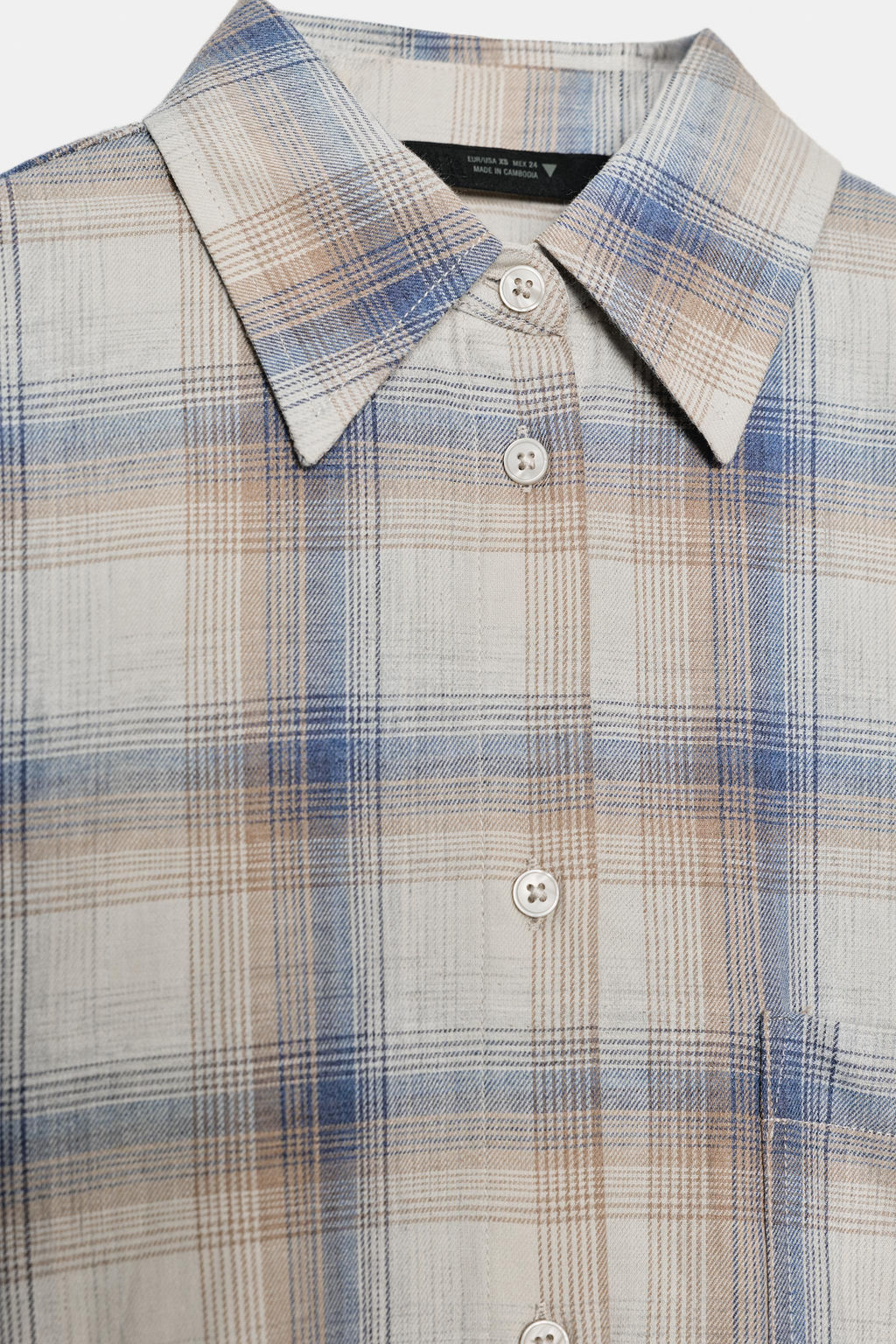 OVERSIZE CHECK SHIRT WITH POCKET - Zara фото 12