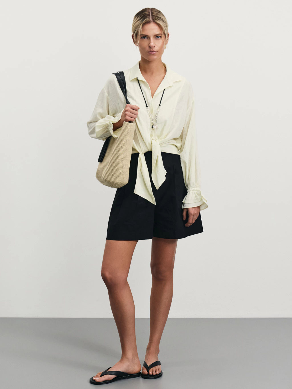 Блузка с завязками из вискозы / Zarina  фото 2