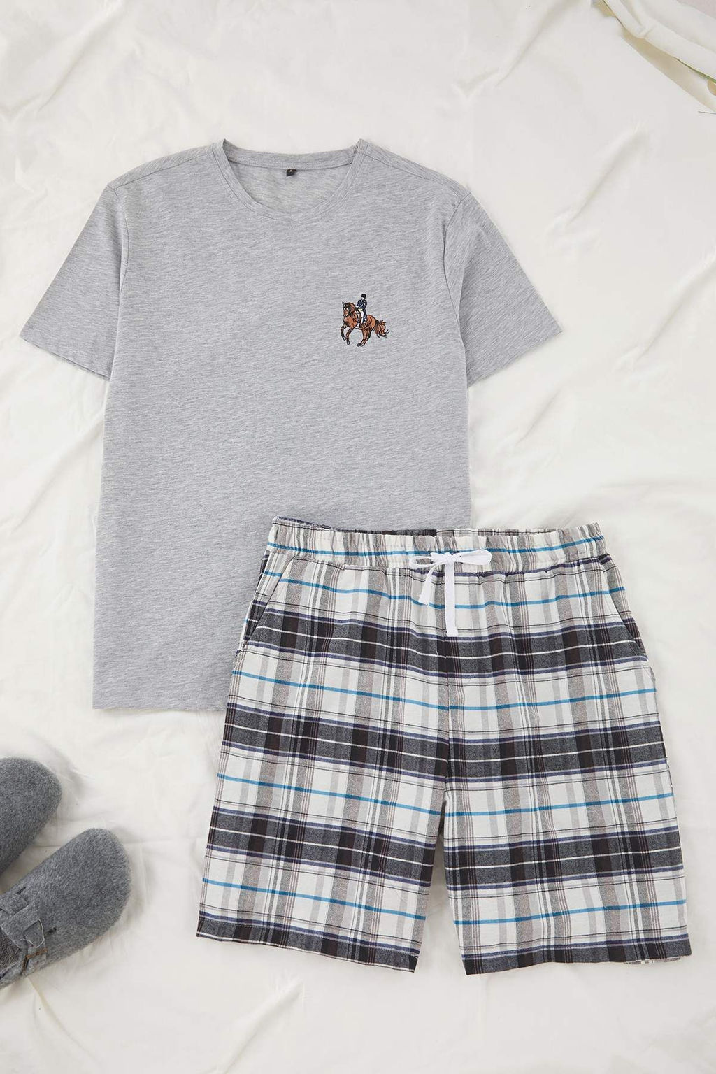 Trendyolmilla Man Grimelanj Regular Ekose At Nak?sl? Alt Dokuma Ust Orme Pijama Tak?m? TMNSS25PT00078  фото 2