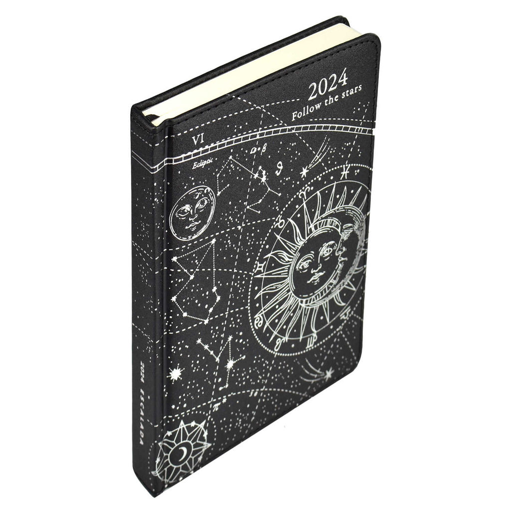 Ежедневник датированный 2024 ESCALADA, АСТРОЛОГИЧЕСКИЙ, А6+, 200 л., арт. 64243/ 20 ПЛОНЖЕ ЭКСТРА МЕТТАЛИК ЧЁРНЫЙ  фото 3
