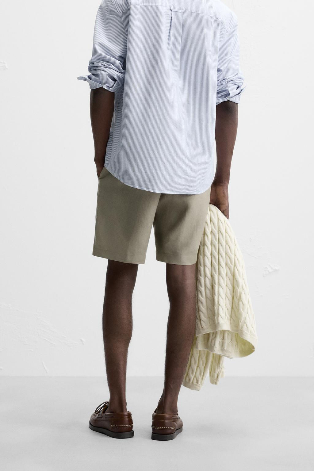 100% LINEN BERMUDA SHORTS - Zara фото 21