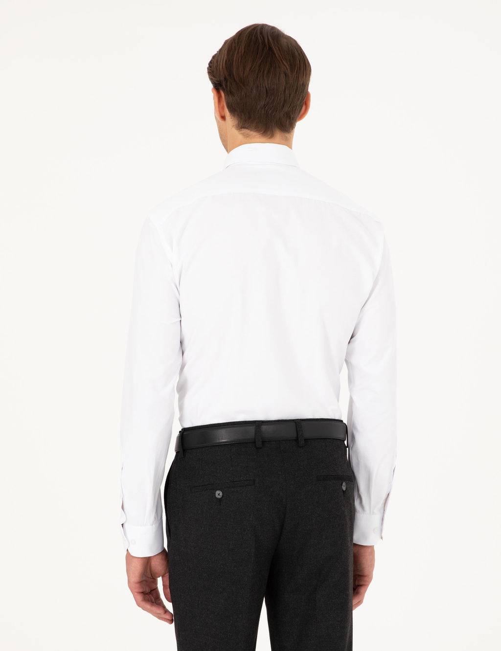 Beyaz Regular Fit Uzun Kollu Basic G_mlek