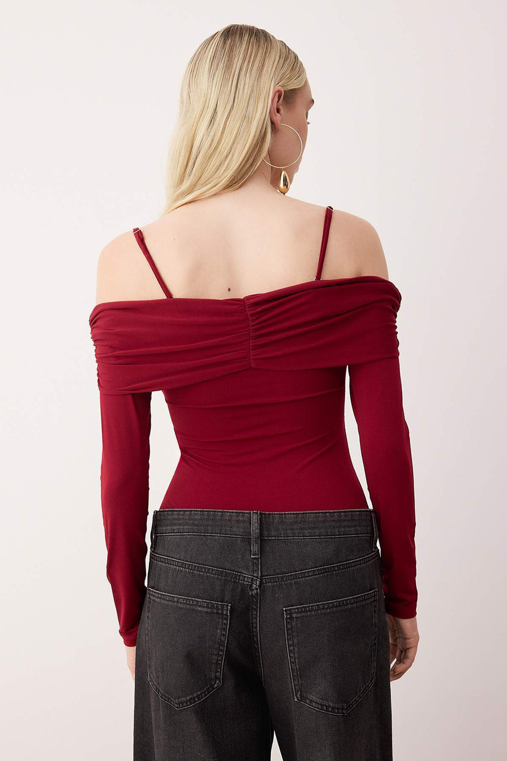 Siyah Carmen Yaka Orme Body TPRAW26BD00022 - Trendyolmilla фото 7