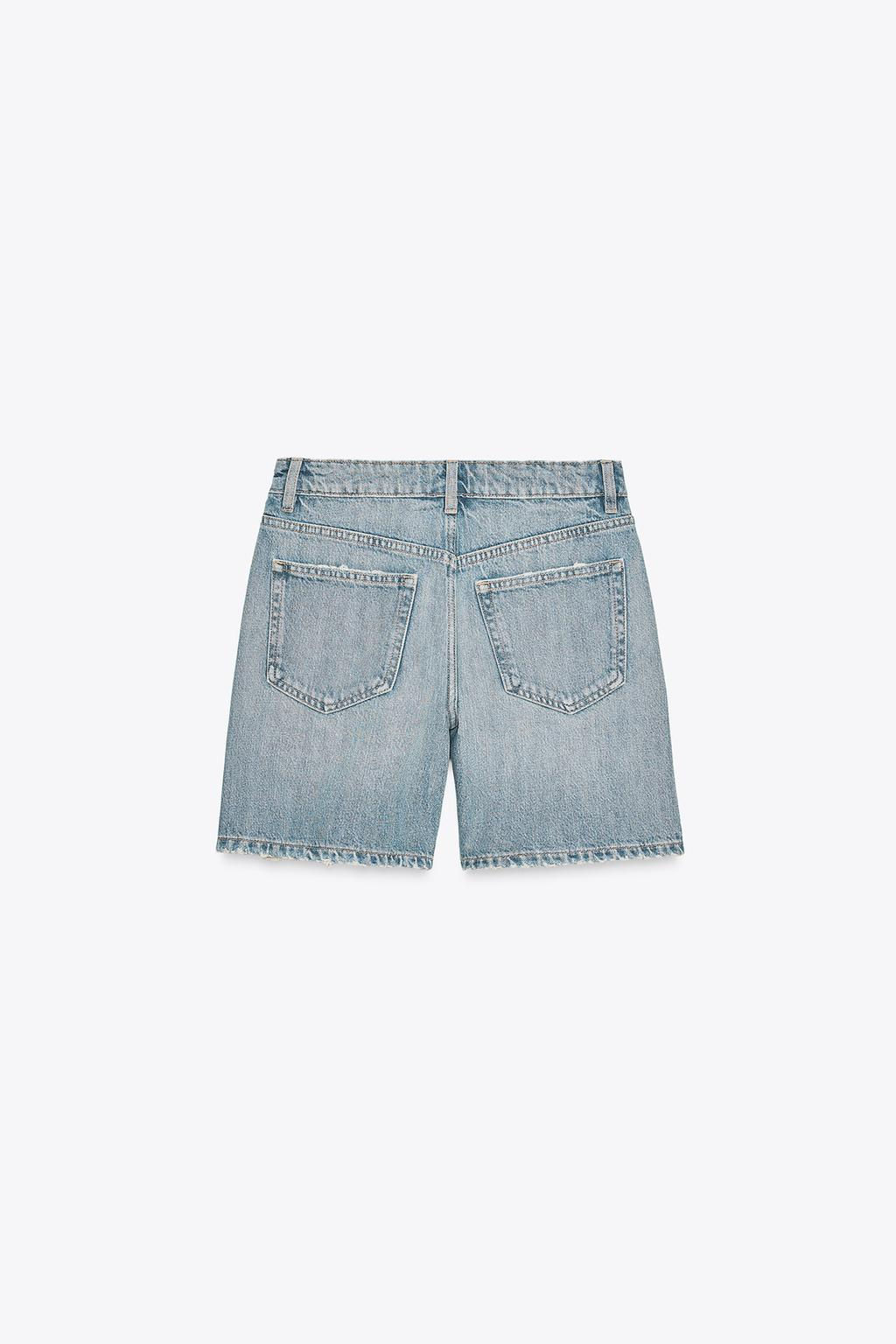 TRF MID-WAIST DENIM BERMUDA SHORTS - Zara фото 9